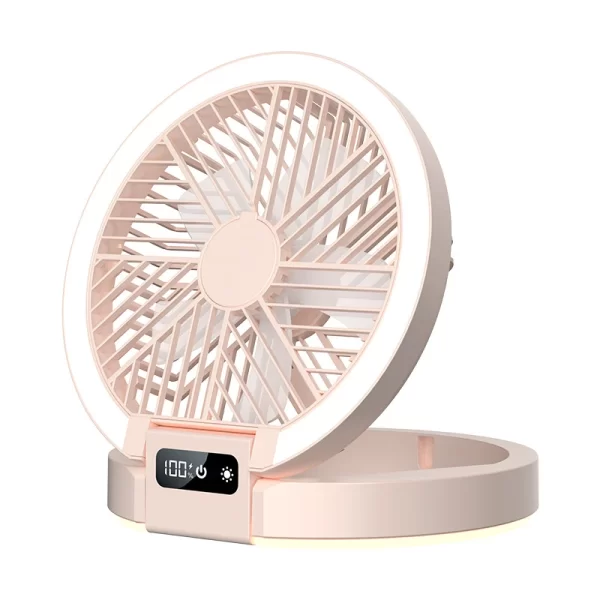 Pink Desk Fans Wholesale With Light, Portable Fan In Bulk-1