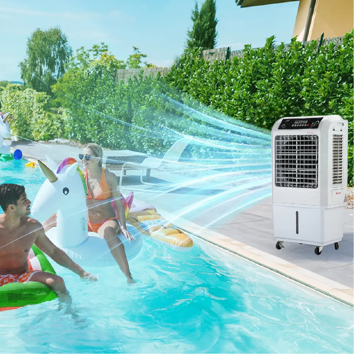 28L Tank Commercial Wholesale Air Cooler with 3-Sided Air Intake-4