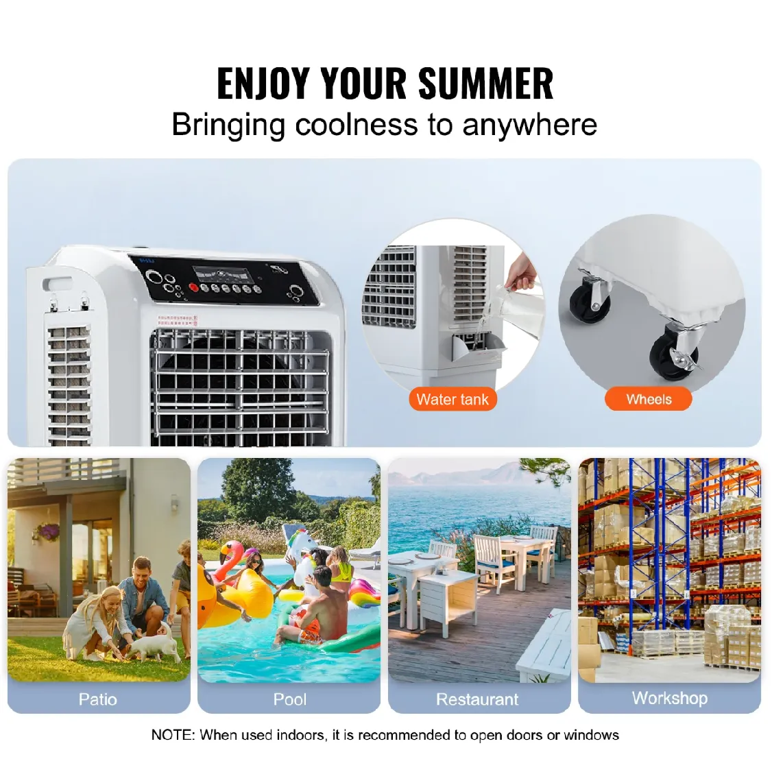 28L Tank Commercial Wholesale Air Cooler with 3-Sided Air Intake-3