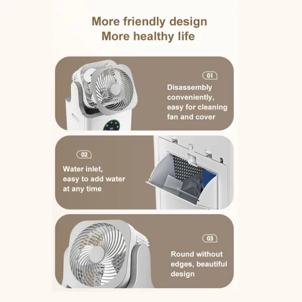 Wholesale Office Air Purifier With Oscillating Fan, 3.6L Water Tank-3