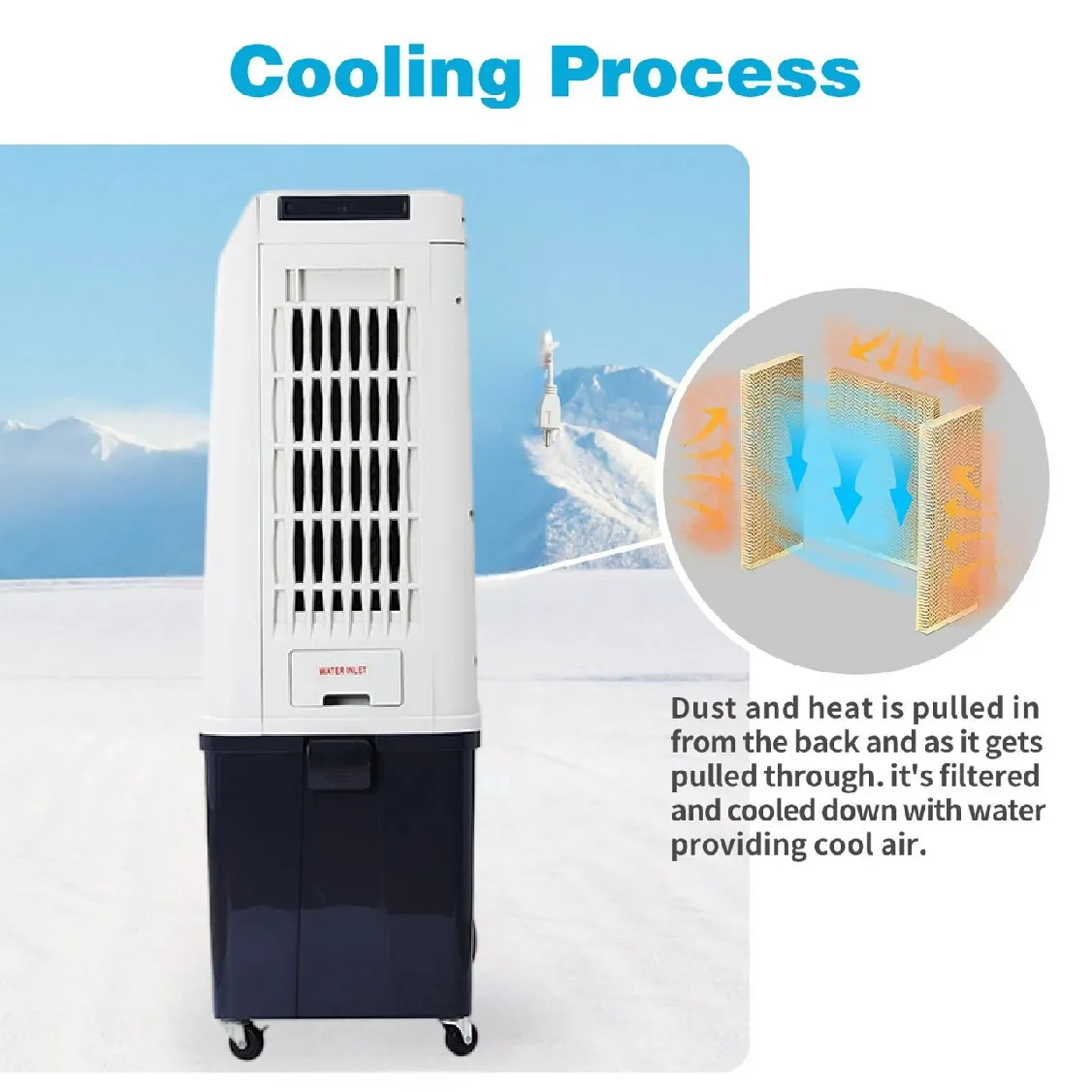 80L Industrial Portable Bulk Air Cooler, Evaporative Air Cooler Wholesale-5